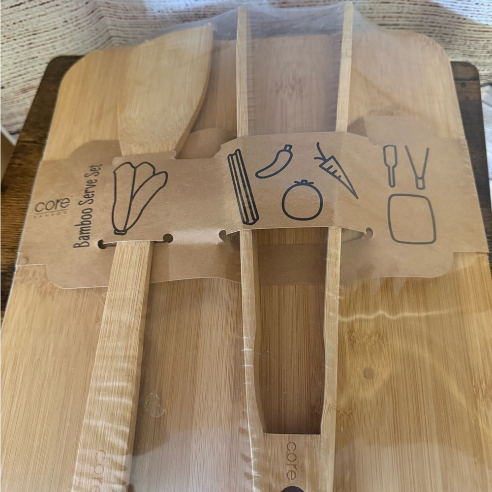 Bamboo Serve Set - Natural Wood